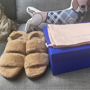 New Stuart Weizman faux fur sandals
